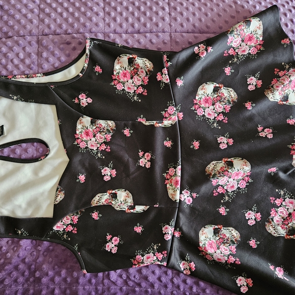 torrid Tops - Torrid Black Floral Skull Blouse